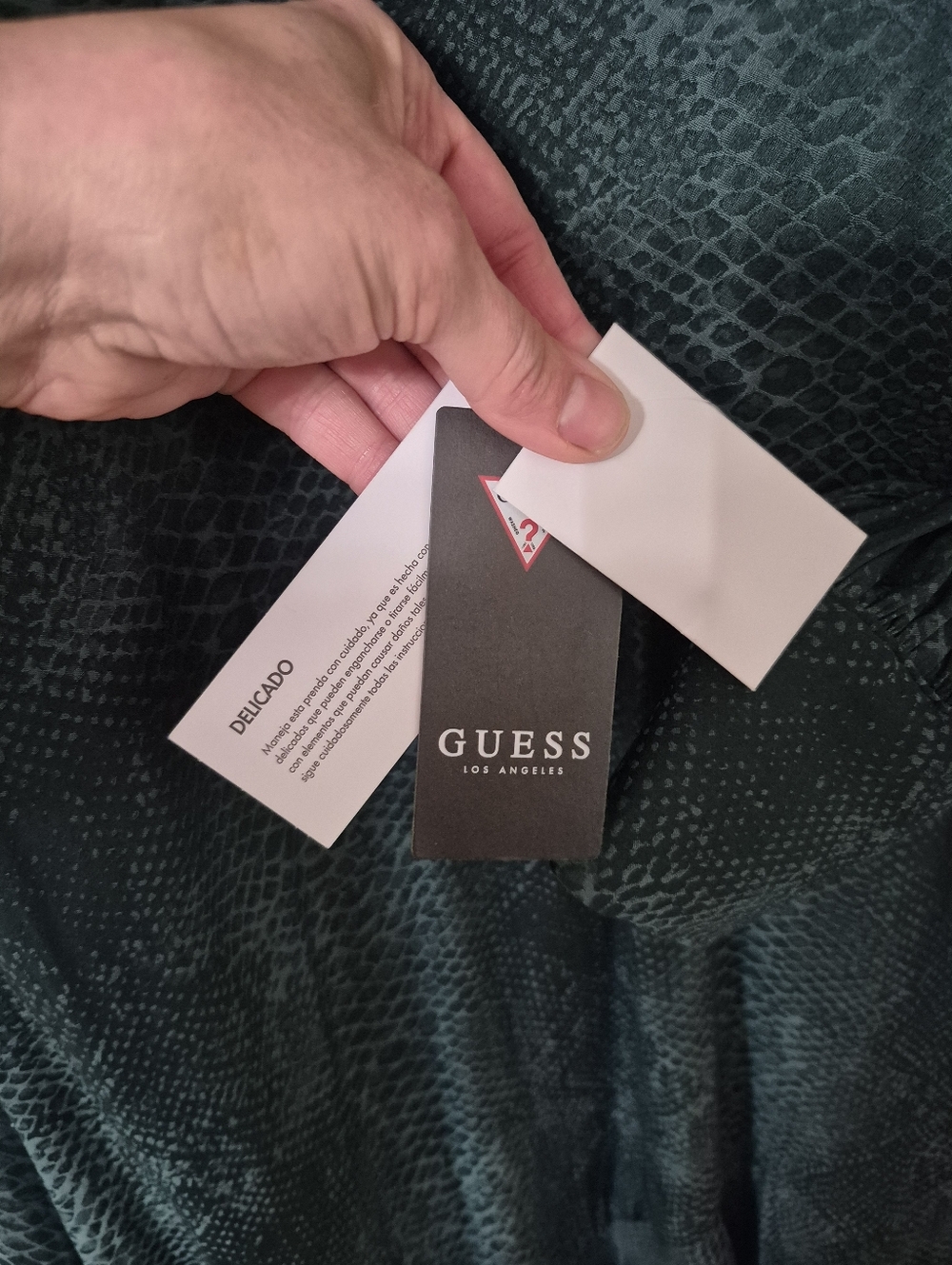 NWT Guess Wrap-Style Teal Faux Snakeskin Dress - Picture 8 of 13